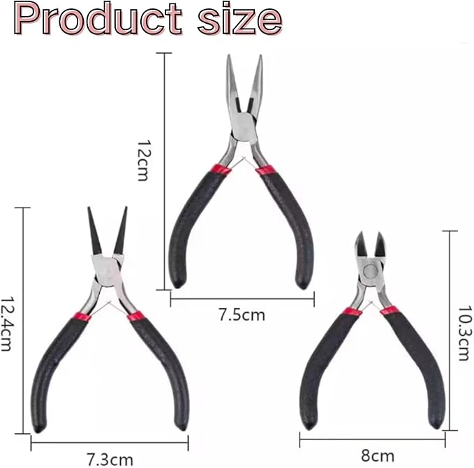 10Pcs Jewelry Pliers Set for Jewelry Makin, Bracelet or Rosary Pliers, Wire Jewelry Making Tools with Zipper Storage Case for Crafting and Repair