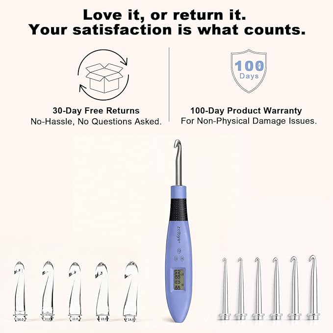 Light up Crochet Hook Set with Stitch Counter Crochet Kit with 12 Different Size Interchangeable Crochet Needle,Ergonomic with 2 Levels Led and Digital Stitch Counter for Crocheting and Knitting