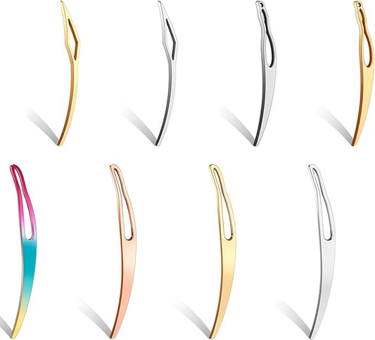 8Pcs Sisterlock Retighten Tool, Loc Crochet Needle for Dreads, Silver Dreadlock Tool for Hair Repair Dreadlock Tightening （Gold, Multicolor, Rose Gold, Silver）