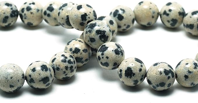 Natural Stone Beads for Jewelry Making - 8mm Gemstone Round Beads for Bracelets(45-48pcs, Spot Jasper)