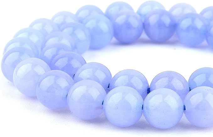 Jade Stone Beads for Jewelry Making - 6mm Gemstone Round Beads for Bracelets(58-60pcs, Aquamarine Jade)