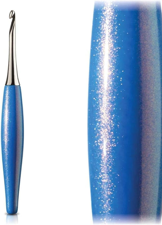 Furls Crochet Hook, Odyssey Blue, Nickel Plated Tip for Effortless Glide, Ergonomic Handle Crochet Hooks 7" (Odyssey Blue, M - 8.00MM)
