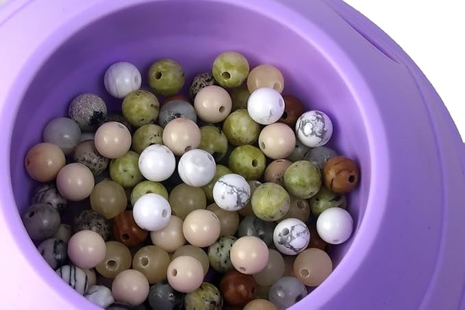 1200pcs 6mm Natural Round Stone Beads,Multiolor Crystal Energy Stone,Loose Gemstone Accessories Hole Size 1mm,DIY Smooth Beads Necklace Bracelet for Jewelry Making,(6MM-24Colors Materia-A)