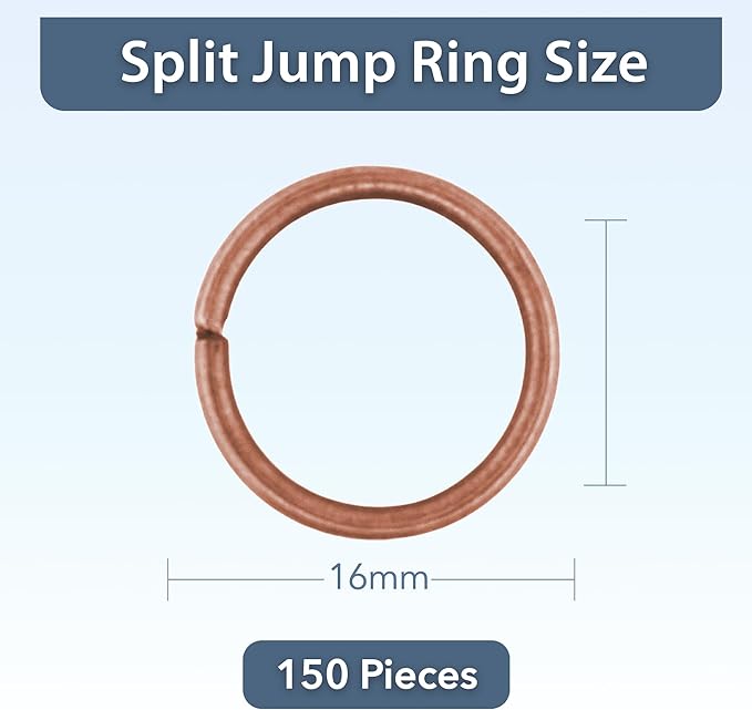 Mandala Crafts Assorted Antique Copper Color Jump Rings Jewelry Findings Metal O Rings for Jewelry Making Supplies - 150 16mm Small Open Jump Rings Kit for Necklace Earring