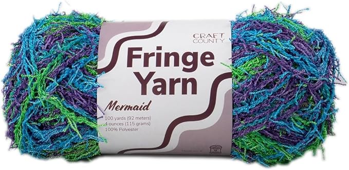 Craft County Fringe Yarn – Medium 4 Polyester Yarn for Scrubby Cloths, Personalized Gifts, and More!