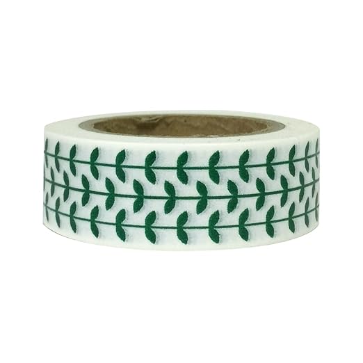 Wrapables Colorful Washi Masking Tape, Green Vines