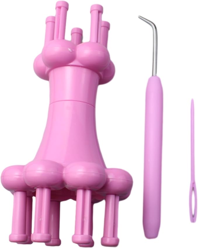 FDXGYH 1 Set Double-Ended Braider Plastic Knit Spool Loom Yarn Knitting Machine Rope Hook Knitting Tool