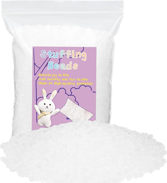 FTEVEN 500g / 17.6oz Stuffing Beads, Premium Plastic Weight Stuffed Beads, Polyethylene Filler Bead, Plastic Transparent Stuffing Bead for Filling Bean Bags, DIY Crafts