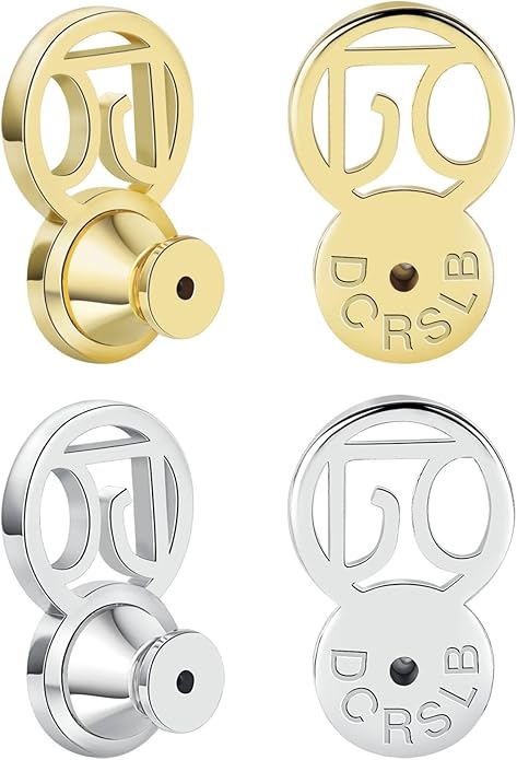 earring backs for heavy earrings, dcrslb sturdy dc shape ear backs for droopy ears,locking lifter backs for studs support backstops for strected earlobe secure flat backers
