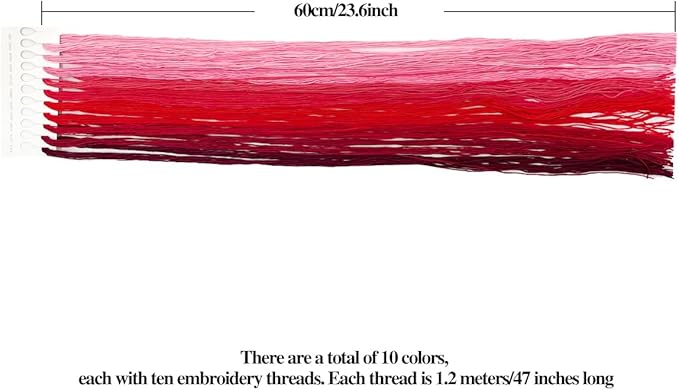 1 Pieces Cross StitchEmbroidery Floss,100% Eco-Cotton Cotton Premium Skeins, Ideal for Arts & Crafts (Red Series 67890)