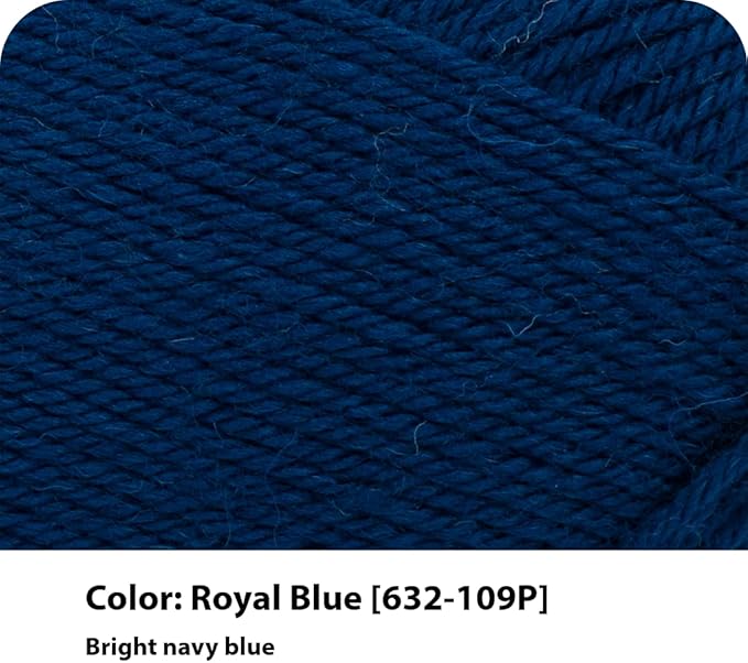 Lion Brand Yarn Wool-Ease Recycled Light Worsted-Weight Yarn for Knitting and Crochet, Royal Blue, 3 Pack, Wool and Acrylic Blend Fiber Perfect for Scarves, Hats and Blankets, 196 Yards