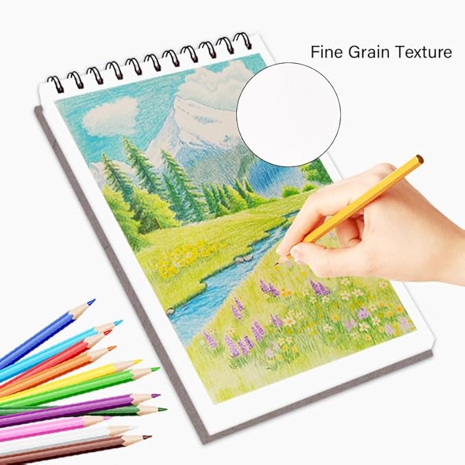 5.8" x 8.3" Mixed Media Sketch Book,Spiral Bound Hardcover Sketchbook,60 Sheets 92lb/150gsm Neutral White Acid Free Paper,Art Journal Sketchbook for Drawing Writing Sketching Illustration,Dark Grey