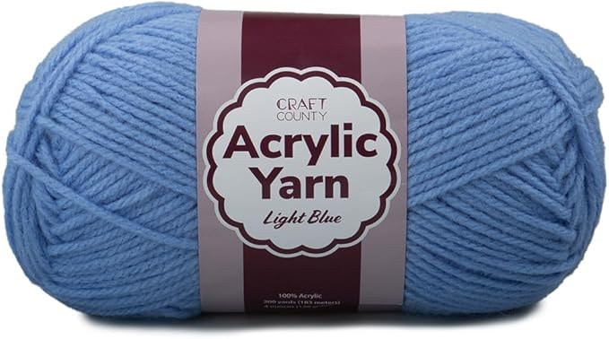 Craft County Medium 4 Acrylic Yarn – 200 Yards of Super Vibrant Yarn for Blankets, Scarves, Hats, & More!