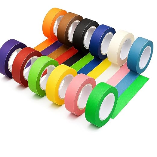 12 Rolls Colored Masking Tape Set,0.6in x 14.2yd Colorful Washi Tape for Kids Crafts, Scrapbooking, Journaling, DIY Projects, Decorative Craft Tape, Painters Tape Colors Variety Pack