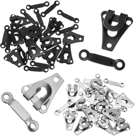 24 Set Sewing Hooks and Eyes Closure Set - Versatile Fasteners for Trousers Skirts Dress Bra - DIY Craft Accessories - Metal Hook and Eye- 2 Colors (Black and Nickel)