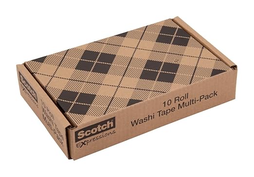 Scotch Washi Tape, 10 Rolls, Great for Use in Bullet Journal, School Supplies, Craft Supplies, and Teacher Appreciation Gifts (C317-10-SIOC) (Pack of 8)