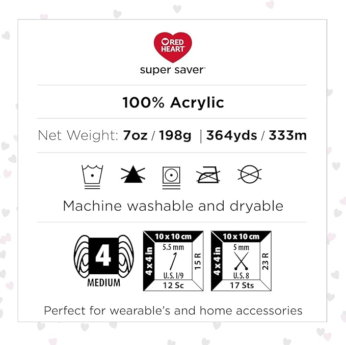Red Heart Super Saver Country Blue Yarn - 3 Pack of 198g/7oz - Acrylic - 4 Medium (Worsted) - 364 Yards - Knitting/Crochet
