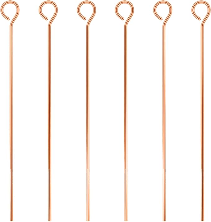 Mandala Crafts 200 2 Inch Rose Gold Eye Pins for Jewelry Making Earring Making Supplies Jewelry Findings Open Eye Head Pins for Earrings DIY Bracelets Rosary Charms