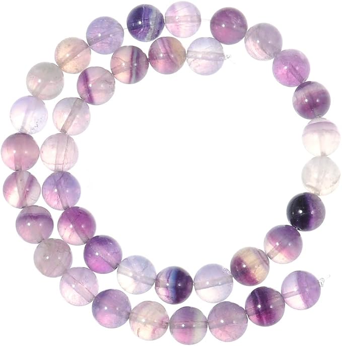 4mm Natural Purple Fluorite Gemstone Round Loose Beads Crystal Stone Bracelet Necklace Accessories Crafts for Jewelry Making DIY,1 Strand 15"