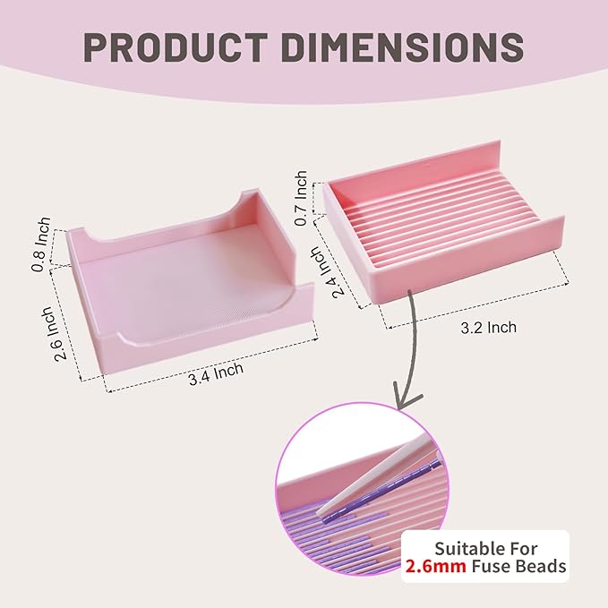 2.6mm Fuse Bead Single Needle Tweezer & Aligner Tray Kit, Efficient Iron Bead Sorting Tools with Effortless Beads Recovery for Experienced Enthusiasts(Purple)