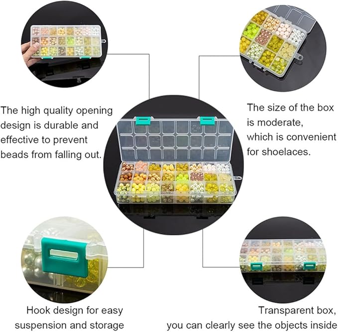 PH PandaHall 720pcs 8mm Yellow Glass Beads 24 Color Bracelet Beads Crystal Bead Baking Painted Glass Loose Bead for Fall Friendship Bracelet Earring Jewelry Making Christmas Tree Ornament