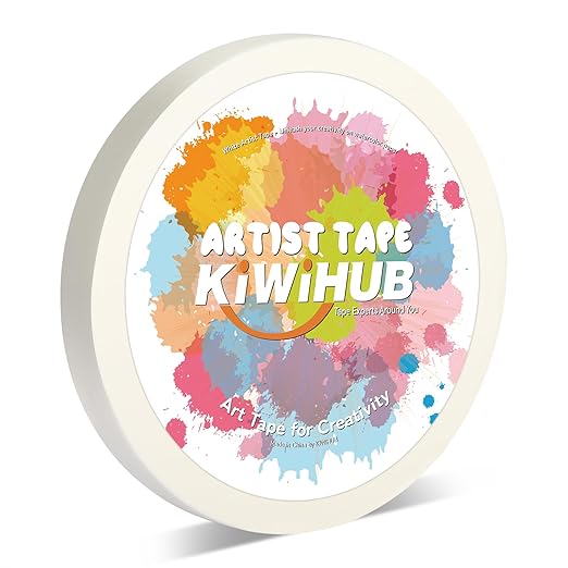 Artist Tape for Watercolor Paper, White Art Masking Tape for Drafting Painting Canvas Framing - Acid Free, 0.6" x 180 FT