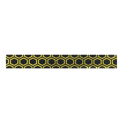 Wrapables Colorful Washi Masking Tape, Metallic Octagons Black and Gold