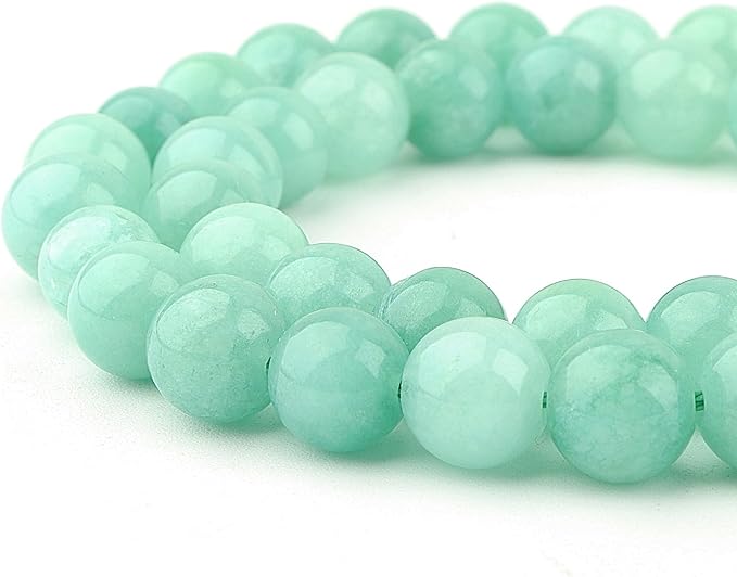Natural Stone Beads for Jewelry Making - 6mm Gemstone Round Beads for Bracelets(58-62pcs, Burma Jade)