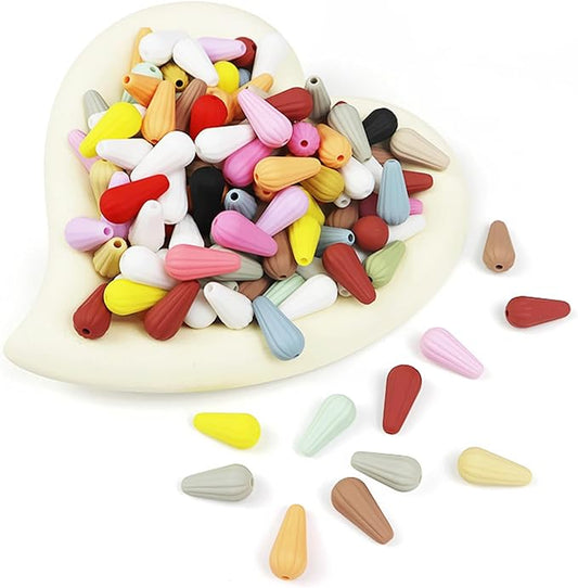 40PCS Cone Silicone Beads Colorful Silicone Beads Bulk Spacer Beads Colorful Focal Beads for DIY Craft Garland Keychain Lanyard Necklace Bracelet Jewelry Making Accessories Handmade Crafts