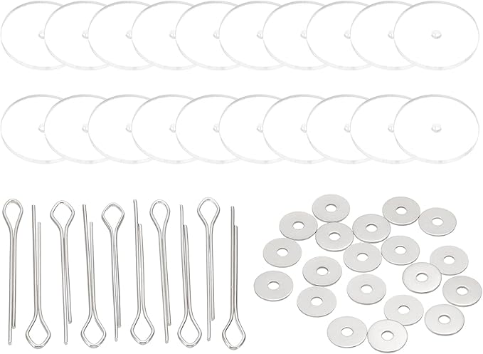PATIKIL 24mm Doll Joints, 10 Set Removable Cotter Pin Joints Connector and Acrylic Tray for Bear Limbs Making Head Joints DIY Crafts Accessories