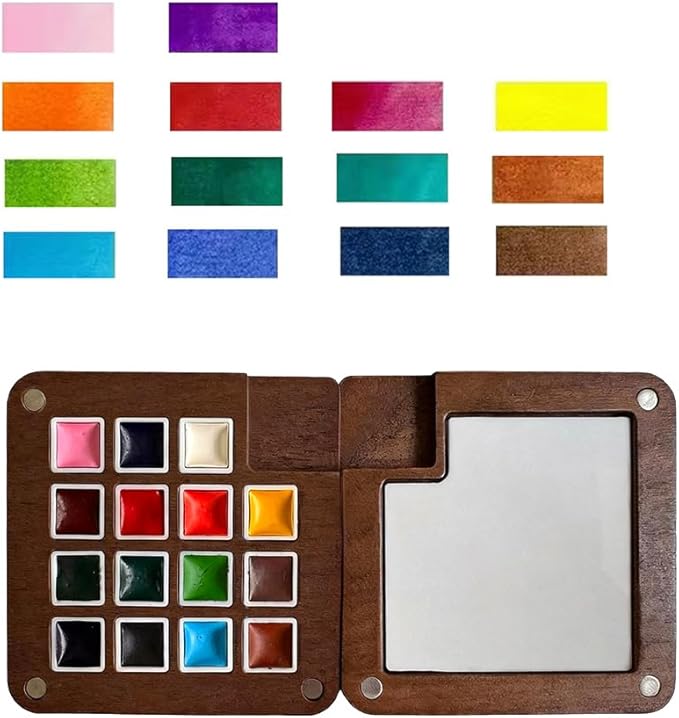 Mini Watercolor Paint Set,Portable mini Travel Watercolor kit, Pocket Watercolor Set with Paint,Art Supplies, for Artists, Amateur Hobbyists and Painting Lovers