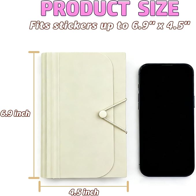 Sticker Storage Organizer with 7 Expandable Pockets, Multi-Layer Desktop Sticker Binder for Scrapbook Essentials and Journal Organizer, Large Capacity for Thick Sticker Album, Washi Tape(3 Color)