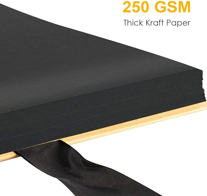 GOTIDEAL 80 Pages Scrapbook Album with 10 Metallic Markers,Craft Paper Photo Album for Wedding and Anniversary, Family DIY Scrapbook Accessories with Scrapbooking Stickers Corners(Black)…