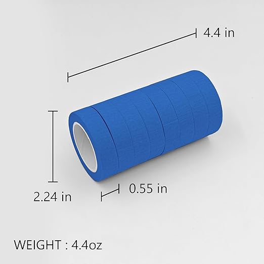 8PCS Colored Masking Tape - Dark Blue Painters Tape, Tape for Kids Art Supplies, Great for Crafts, Labeling, DIY Decorative, 1/2 Inch Colored Tape Rolls- Tiny Size