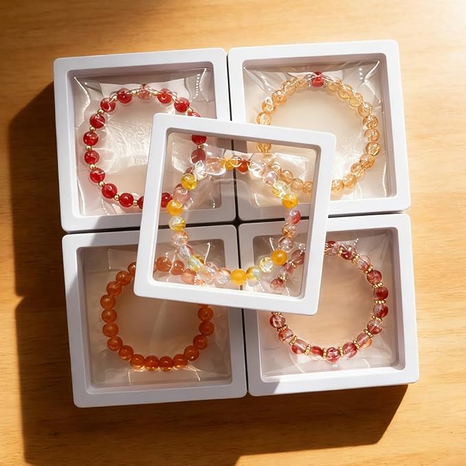 DIPSEOI 8mm Glass Beads for Bracelet Kit - 900 Pcs Jewelry Making Kits Bead DIY with Spacer Charms (Brown Red Orange Yellow Series)