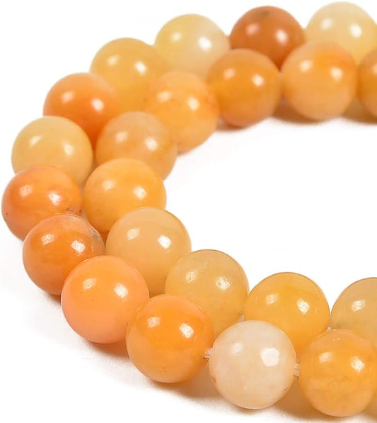 60pcs 6mm Natural Yellow Aventurine Gemstone Round Spacer Loose Stone Beads for Jewelry Making 15.5" 1 Strand (Yellow Aventurine, 6mm 60 Beads)