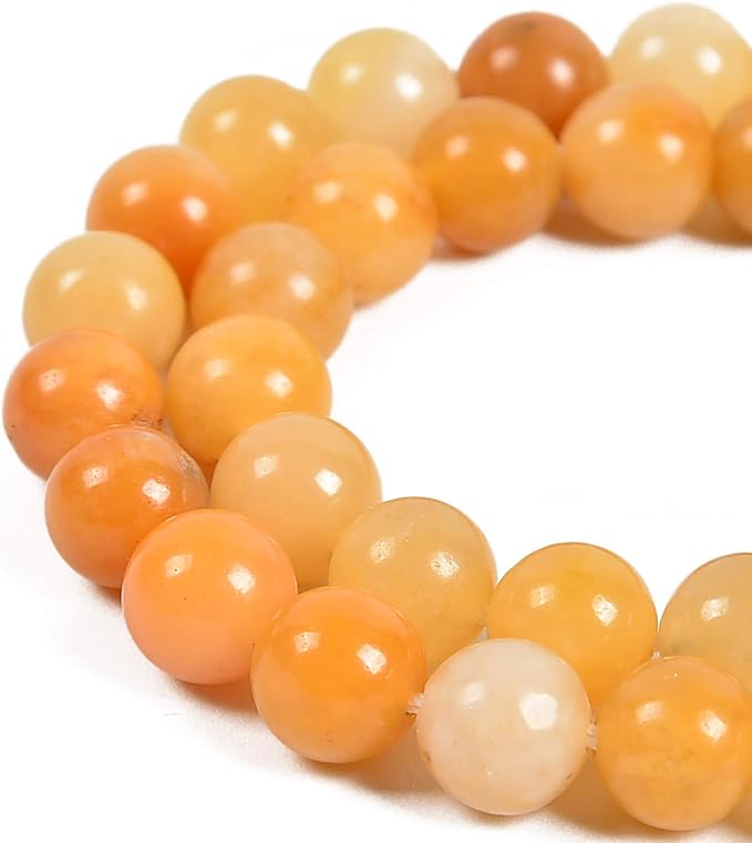 36pcs 10mm Natural Yellow Aventurine Gemstone Round Spacer Loose Stone Beads for Jewelry Making 15.5" 1 Strand (Yellow Aventurine, 10mm 36Beads)