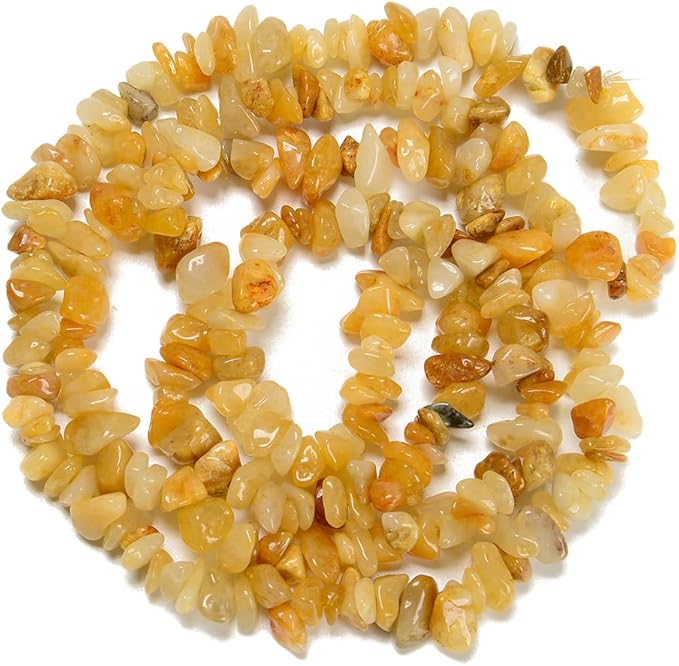 7-8mm Natural Yellow Aventurine Gemstone Chips Beads Healing Crystals Waist Bracelets Necklace Kit Irregular Stone DIY Crafts Design Jewelry Making