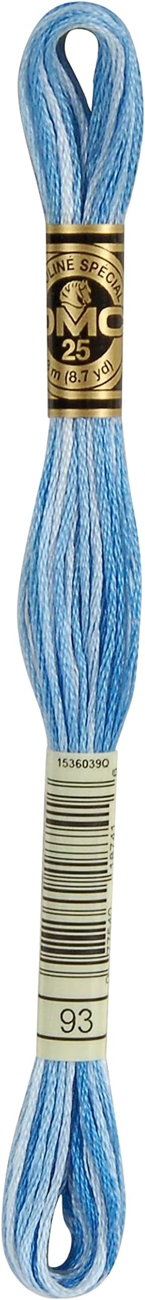 DMC 117-93 6 Strand Embroidery Cotton Floss, Variegated Cornflower Blue, 8.7-Yard