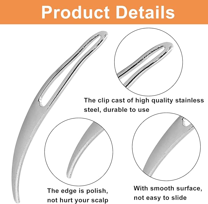 Moicstiy 4 Pcs Interlocking Tool Sisterlock Retighten Tool Dreadlock Crochet Needle for Hair Dreadlock(Silver)