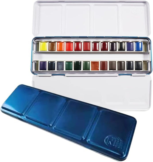 Yasutomo Niji Artist Watercolors Studio, Set of 24 Colors