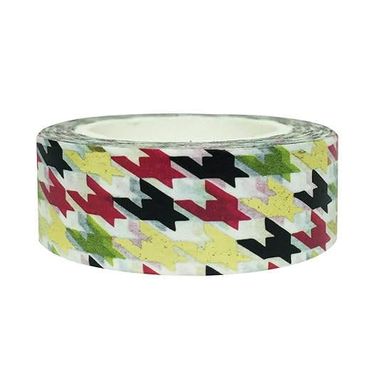 Wrapables Colorful Washi Masking Tape, Digital Houndstooth
