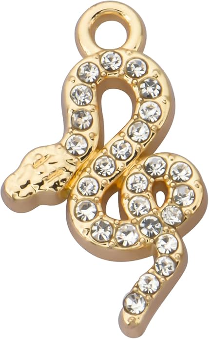 Pack of 20 Rhinestone Charms Gold Plated Pendants Pave Crystal Accessories for Necklace Bracelet Jewelry Making DIY Crafting