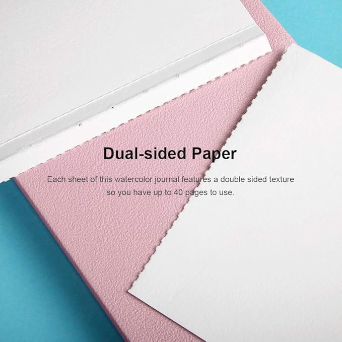 Paul Rubens Art Supplies Watercolor Paper, 100% Cotton Hot Press Watercolor Journal 3.8’’ x 5.2’’, 20 Sheets (140lb/300gsm), Acid-Free for Watercolors, Gouache, Acrylics
