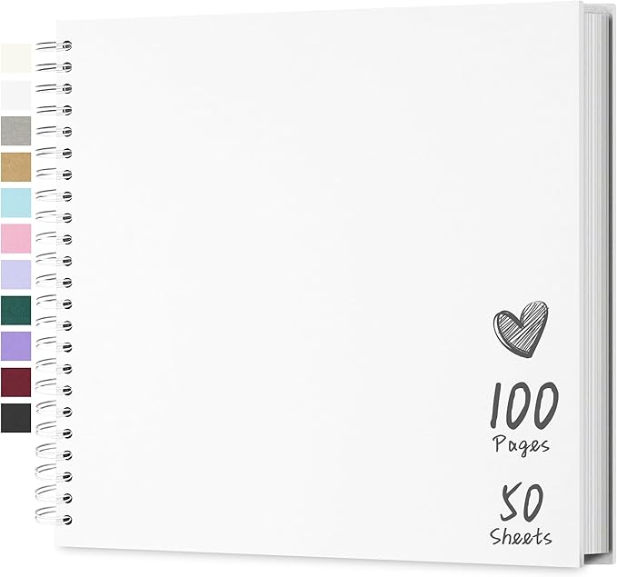 Scrapbook 12x12 Inch DIY Scrapbook Album Hardcover Kraft Paper Scrap Book Photo Albums 100 Pages Perfect for 4x6 / 5x7 / 6x8 Photos Memory Book for Family, Wedding