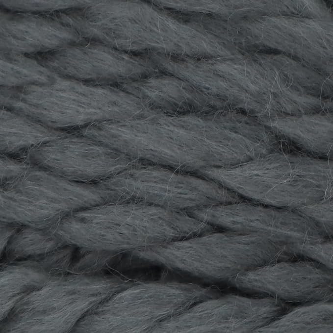 Estako Cozy Thick & Quick Yarn 20% Wool 80% Acrylic Soft Super Bulky Weight #6 Knitting and Crocheting Yarn 3.52 oz (100gr) 65 yds (60 m) (59054-Dark Grey)