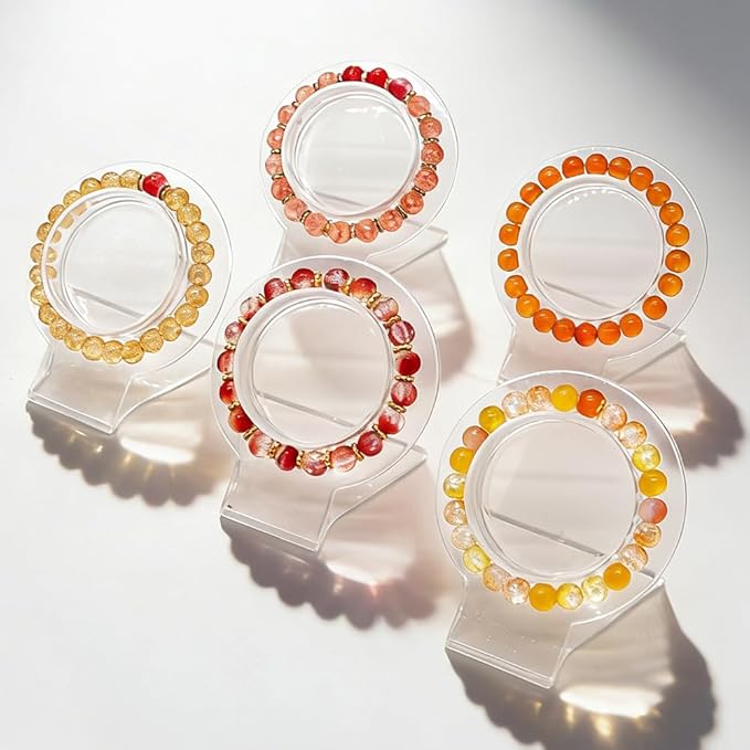 DIPSEOI 8mm Glass Beads for Bracelet Kit - 900 Pcs Jewelry Making Kits Bead DIY with Spacer Charms (Brown Red Orange Yellow Series)