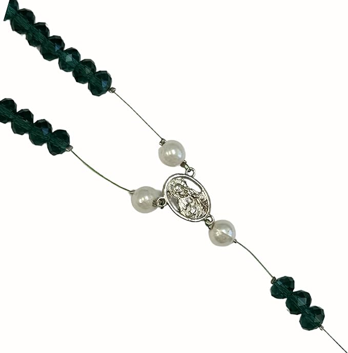 Linpeng Rosary DIY Kit, Catholic Prayer Beading Necklace Making Supplies, First Communion Gifts, Green, 1 pk