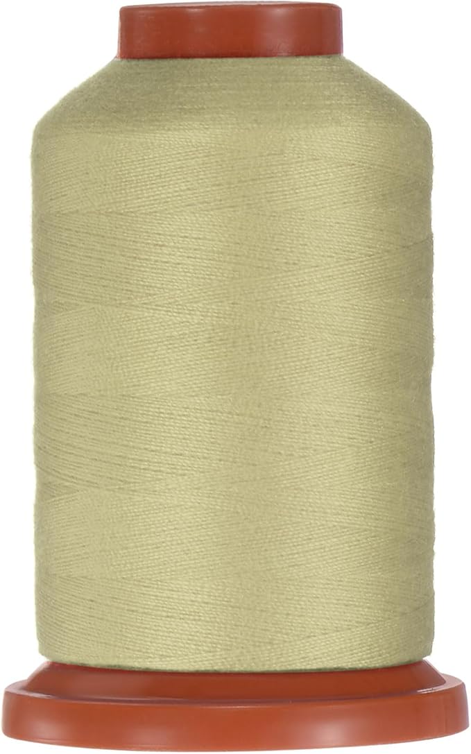 uxcell 40D/2 Sewing Thread 1100 Yards Polyester Household Sewing String Hand Stitching Polyester Cord for Clothing Stitching Shoe Bag Repairing DIY Craft Light Khaki