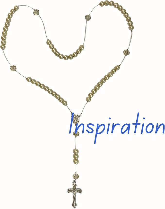 Linpeng Rosary Making Kit, Gold Catholic Prayer Necklace Supplies for Women, DIY Jewelry Supplies, Gift for Beader, 1 Pack